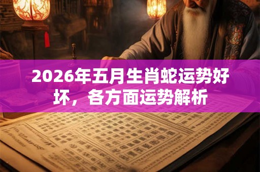 2026年五月生肖蛇运势好坏,各方面运势解析 2026年五月生肖蛇运势好坏,各方面运势解析