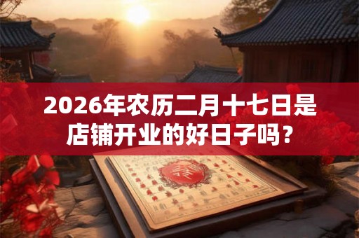 2026年农历二月十七日是店铺开业的好日子吗? 2026年农历二月十七日是店铺开业的好日子吗?
