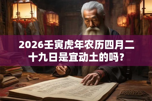 2026壬寅虎年农历四月二十九日是宜动土的吗？