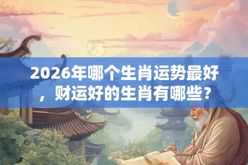 2026年哪个生肖运势最好，财运好的生肖有哪些？