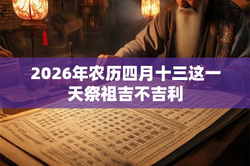 2026年农历四月十三这一天祭祖吉不吉利