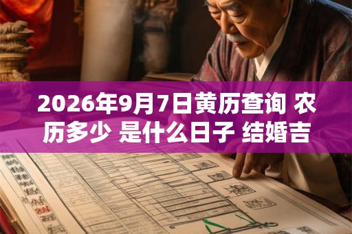 2026年9月7日黄历查询 农历多少 是什么日子 结婚吉时