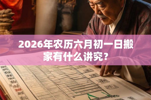 2026年农历六月初一日搬家有什么讲究? 2026年农历六月初一日搬家有什么讲究?