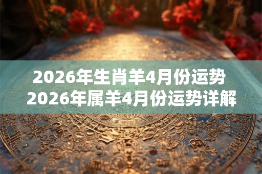 2026年生肖羊4月份运势 2026年属羊4月份运势详解