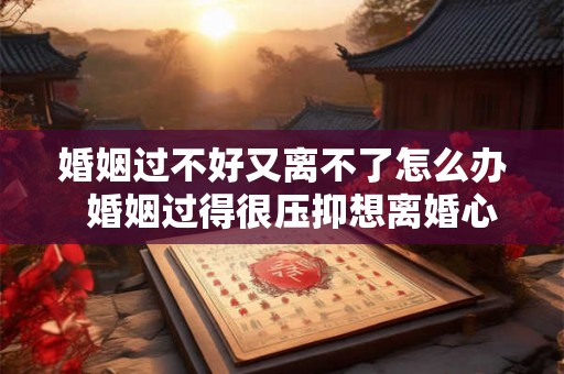 婚姻过不好又离不了怎么办  婚姻过得很压抑想离婚心很累