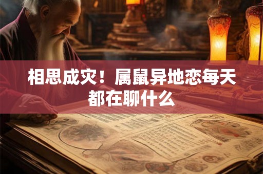 相思成灾！属鼠异地恋每天都在聊什么
