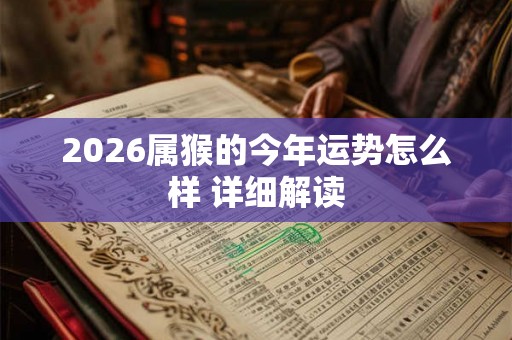 2026属猴的今年运势怎么样 详细解读