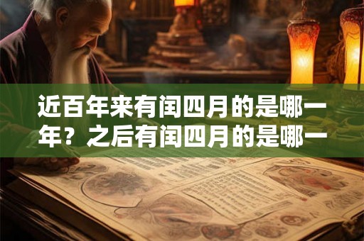 近百年来有闰四月的是哪一年？之后有闰四月的是哪一年？