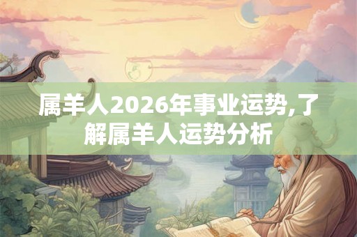 属羊人2026年事业运势,了解属羊人运势分析 属羊人2026年事业运势,了解属羊人运势分析