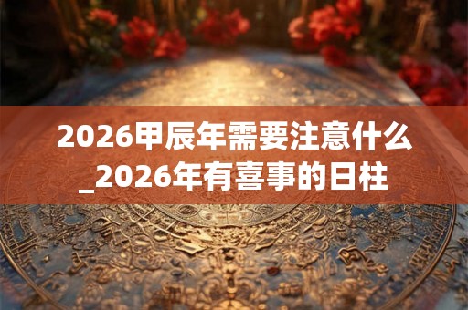 2026甲辰年需要注意什么_2026年有喜事的日柱