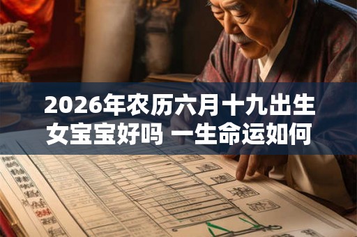 2026年农历六月十九出生女宝宝好吗 一生命运如何