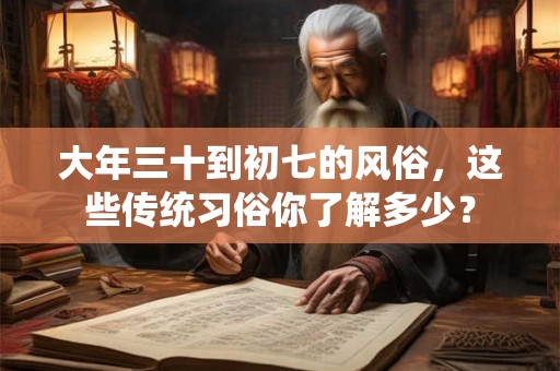 大年三十到初七的风俗，这些传统习俗你了解多少？