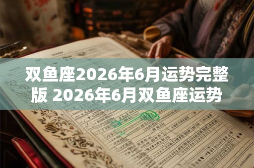 双鱼座2026年6月运势完整版 2026年6月双鱼座运势如何