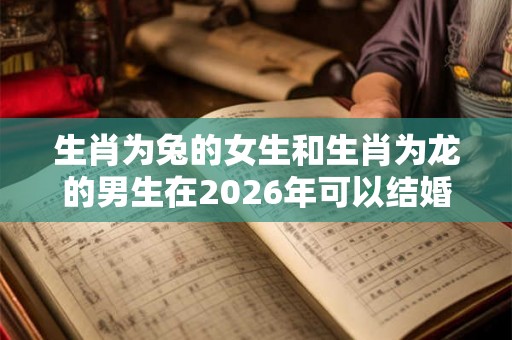 生肖为兔的女生和生肖为龙的男生在2026年可以结婚吗？