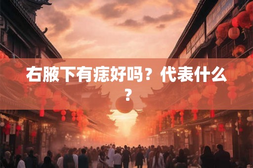 右腋下有痣好吗？代表什么？