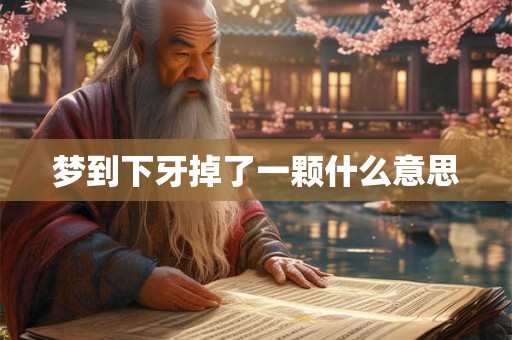 梦到下牙掉了一颗什么意思