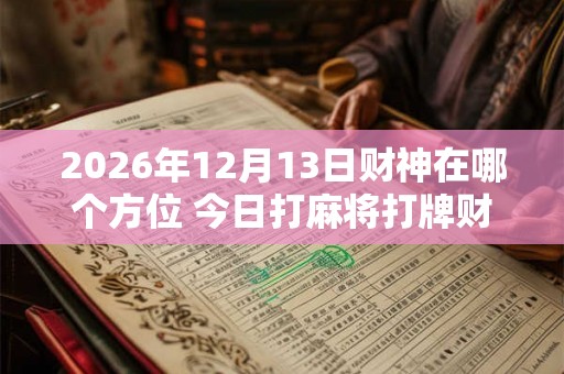2026年12月13日财神在哪个方位 今日打麻将打牌财运方位