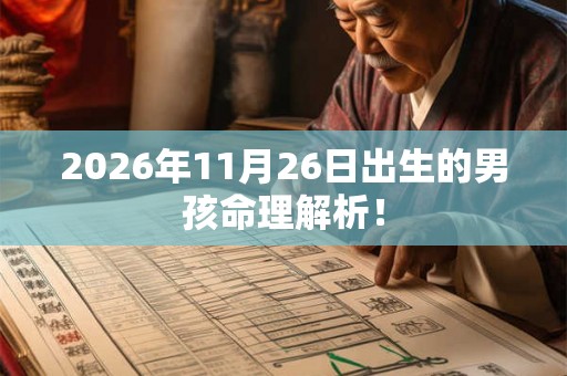 2026年11月26日出生的男孩命理解析！