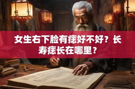 女生右下脸有痣好不好？长寿痣长在哪里？