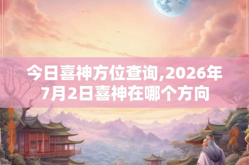 今日喜神方位查询,2026年7月2日喜神在哪个方向