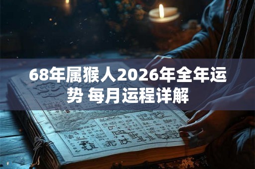 68年属猴人2026年全年运势 每月运程详解