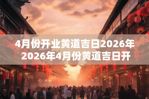 4月份开业黄道吉日2026年 2026年4月份黄道吉日开业