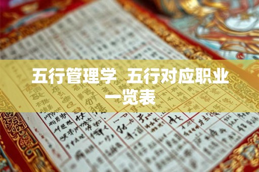 五行管理学 五行对应职业一览表 五行管理学 五行对应职业一览表