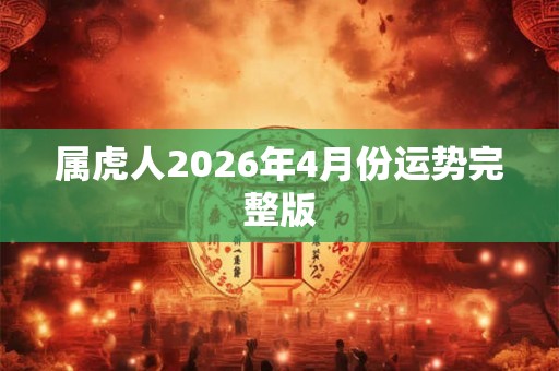 属虎人2026年4月份运势完整版