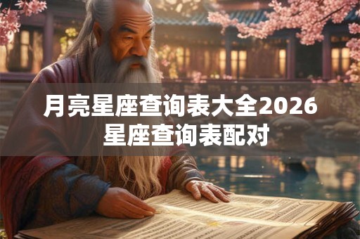 月亮星座查询表大全2026  星座查询表配对