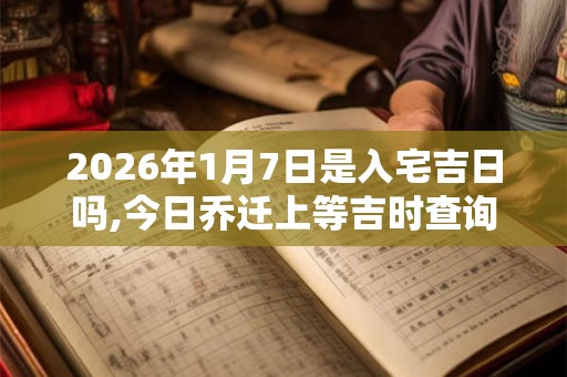 2026年1月7日是入宅吉日吗,今日乔迁上等吉时查询 2026年1月7日是入宅吉日吗,今日乔迁上等吉时查询