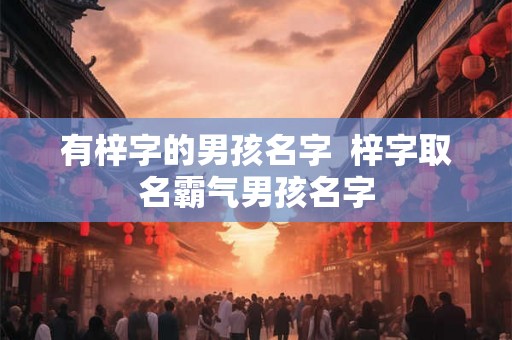 有梓字的男孩名字  梓字取名霸气男孩名字