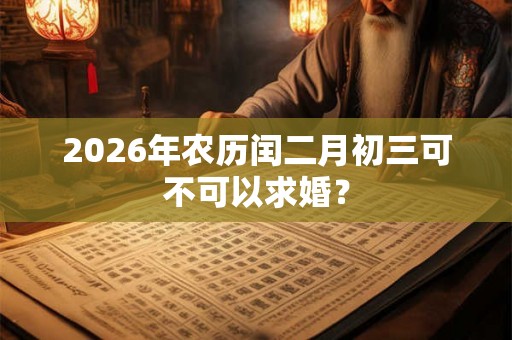 2026年农历闰二月初三可不可以求婚？