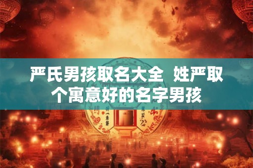 严氏男孩取名大全  姓严取个寓意好的名字男孩