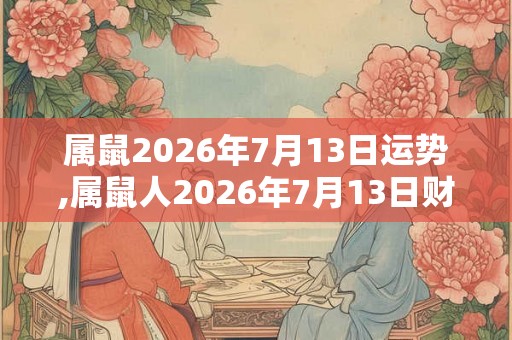 属鼠2026年7月13日运势,属鼠人2026年7月13日财运,生肖鼠2026年7月13日运势