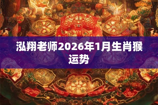 泓翔老师2026年1月生肖猴运势 泓翔老师2026年1月生肖猴运势
