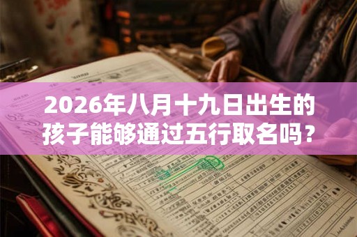 2026年八月十九日出生的孩子能够通过五行取名吗？