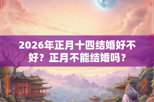 2026年正月十四结婚好不好？正月不能结婚吗？