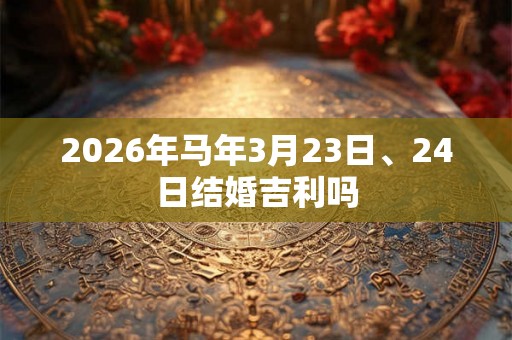 2026年马年3月23日、24日结婚吉利吗