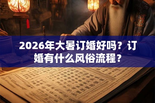 2026年大暑订婚好吗?订婚有什么风俗流程? 2026年大暑订婚好吗?订婚有什么风俗流程?