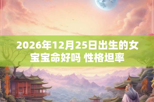 2026年12月25日出生的女宝宝命好吗 性格坦率