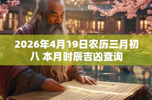 2026年4月19日农历三月初八 本月时辰吉凶查询