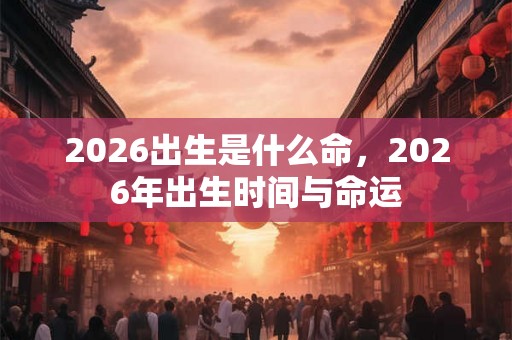 2026出生是什么命，2026年出生时间与命运