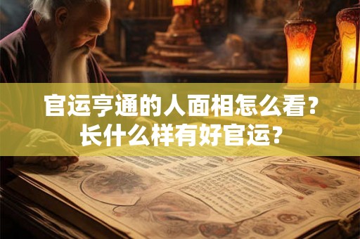 官运亨通的人面相怎么看？长什么样有好官运？