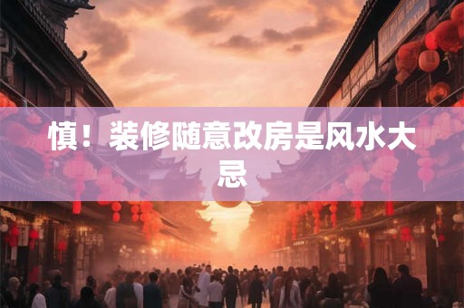 慎！装修随意改房是风水大忌
