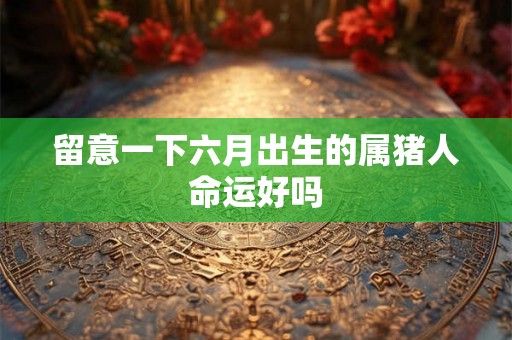 留意一下六月出生的属猪人命运好吗