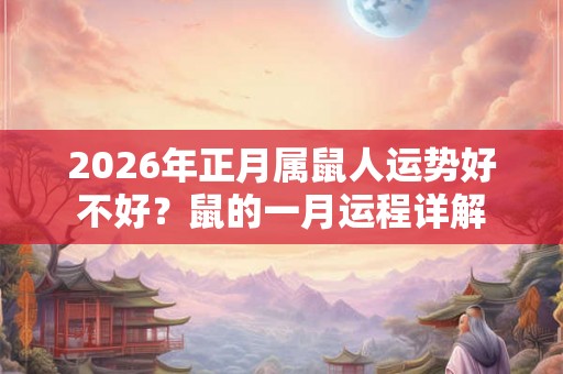 2026年正月属鼠人运势好不好？鼠的一月运程详解