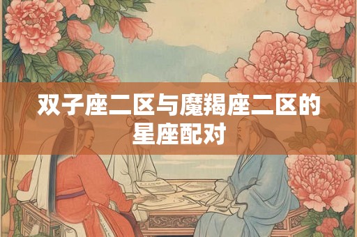 双子座二区与魔羯座二区的星座配对