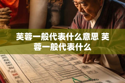 芙蓉一般代表什么意思 芙蓉一般代表什么