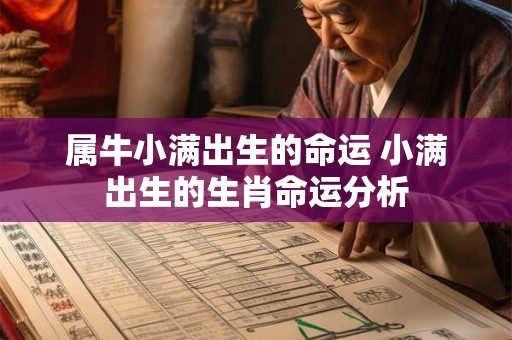属牛小满出生的命运 小满出生的生肖命运分析