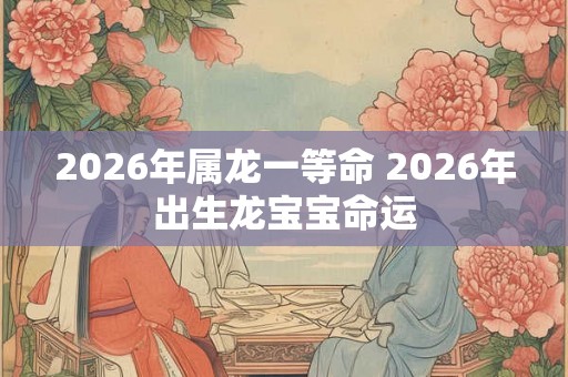 2026年属龙一等命 2026年出生龙宝宝命运